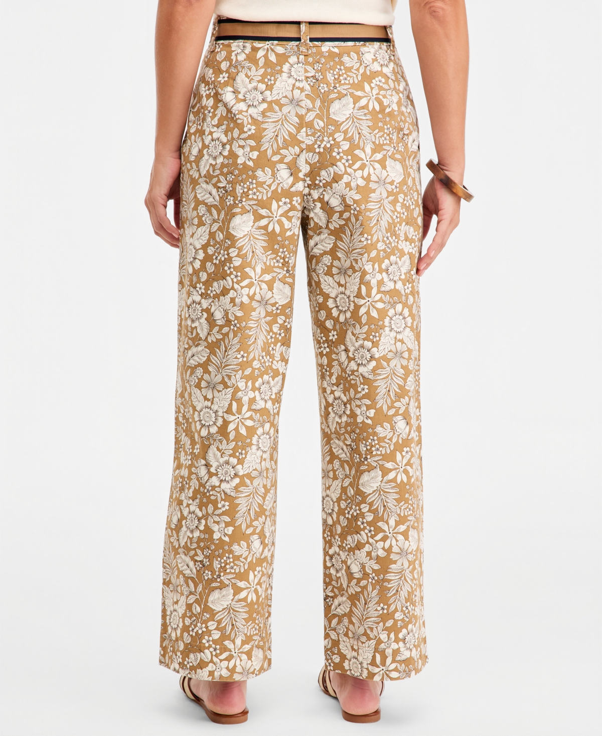 Nautica Women's Printed Wide-Leg Chino Pants