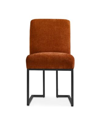 Upholstered Dining Chairs Set of 2, Lux Fabric, Metal Sled Base