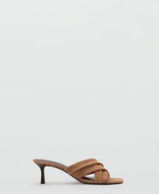 Women's Crossed Straps Suede Leather Sandals