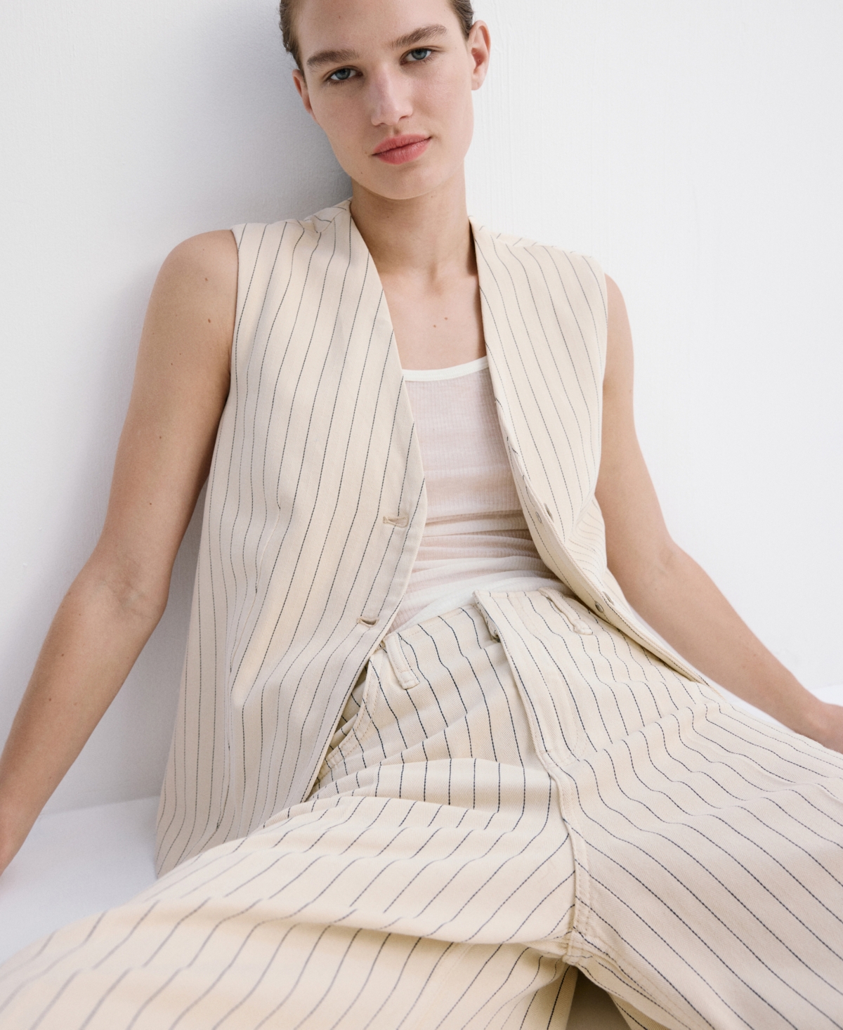 Mango Women's Pinstriped Suit Vest