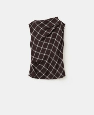 Women's Draped Neckline Fitted Top