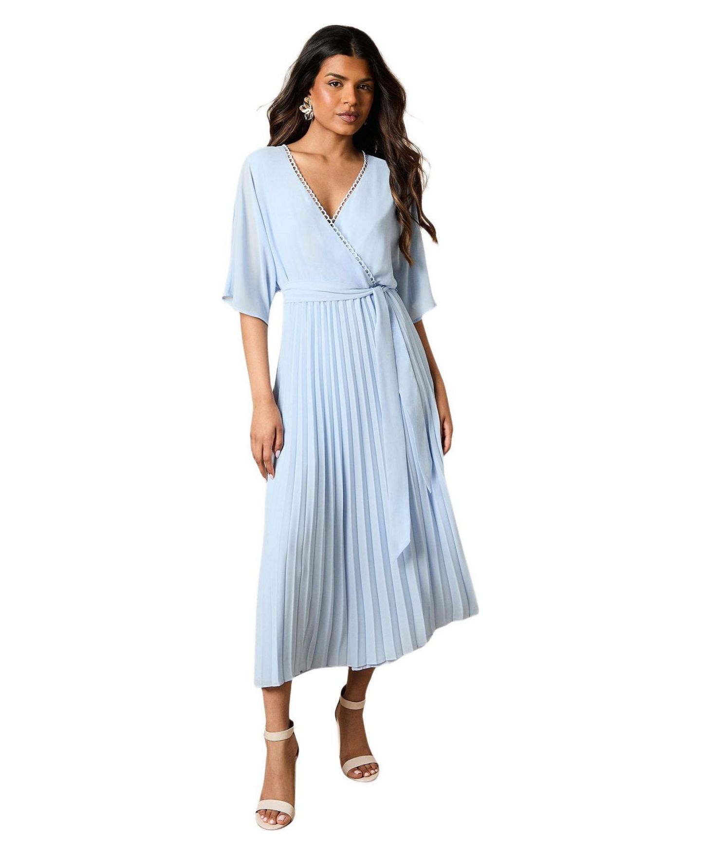 Женское платье Oasis Occasion Pleated Midi, цвет: Синий — фото 1