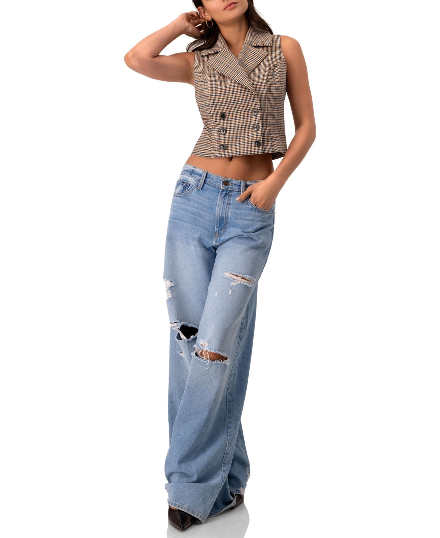 Women's Short Double-Breasted Vest