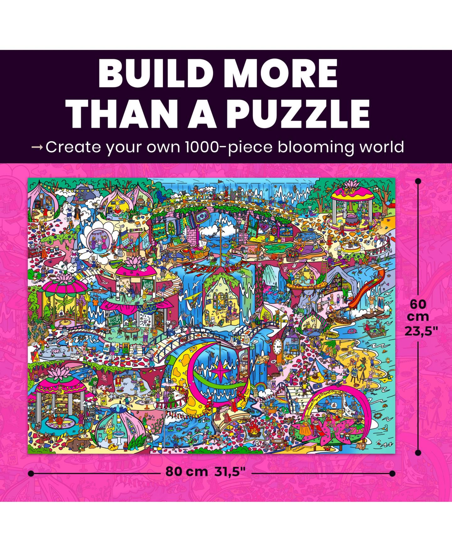 Детский пазл Quokka Blush Lotus Kingdom 1000-Piece Search-and-Find Audio Story Puzzle, Ages 14+, цвет: Пудровый — фото 2