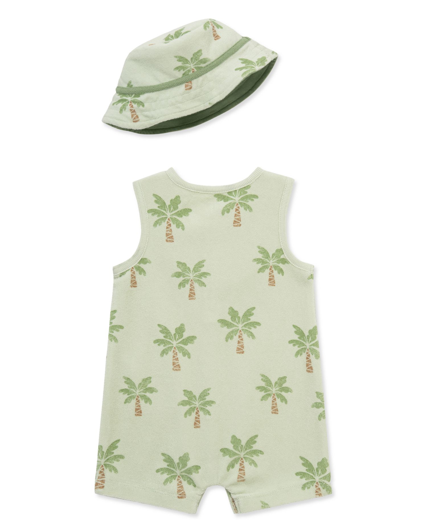 Baby Boys' Palms Romper with hat, 2-Piece Set