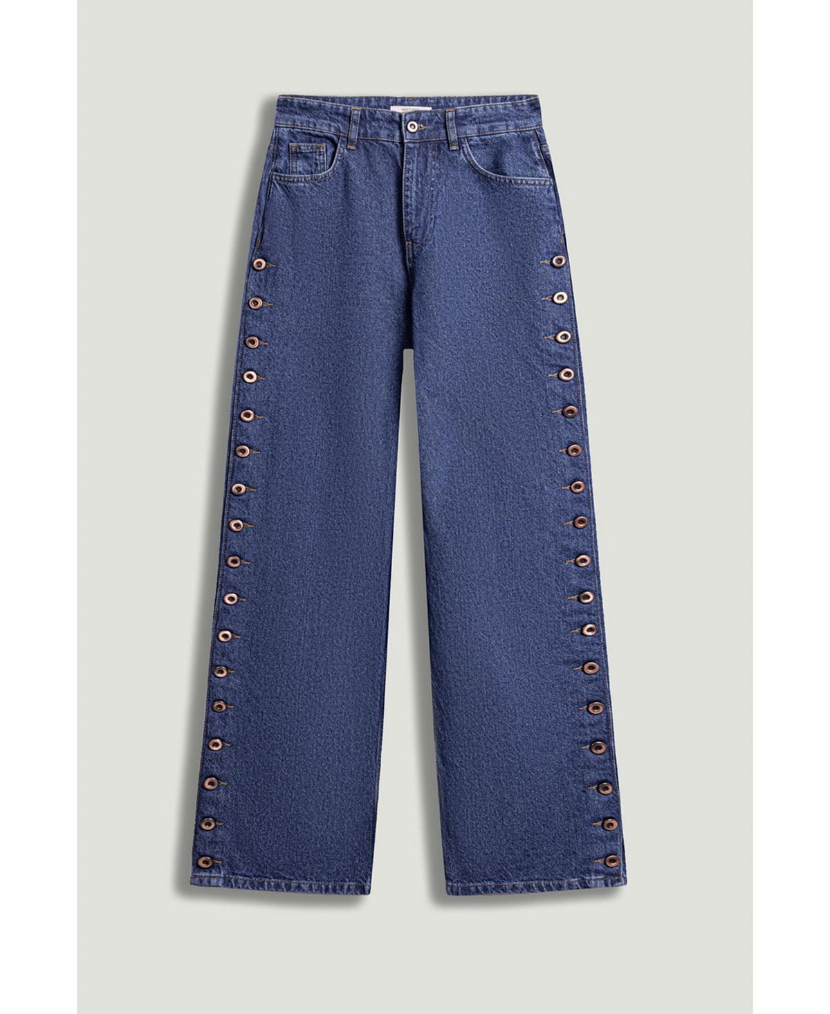 NOCTURNE Women's Eyelet Detail Wide-Leg Denim Pants view 7 — MAYCSS fashion products