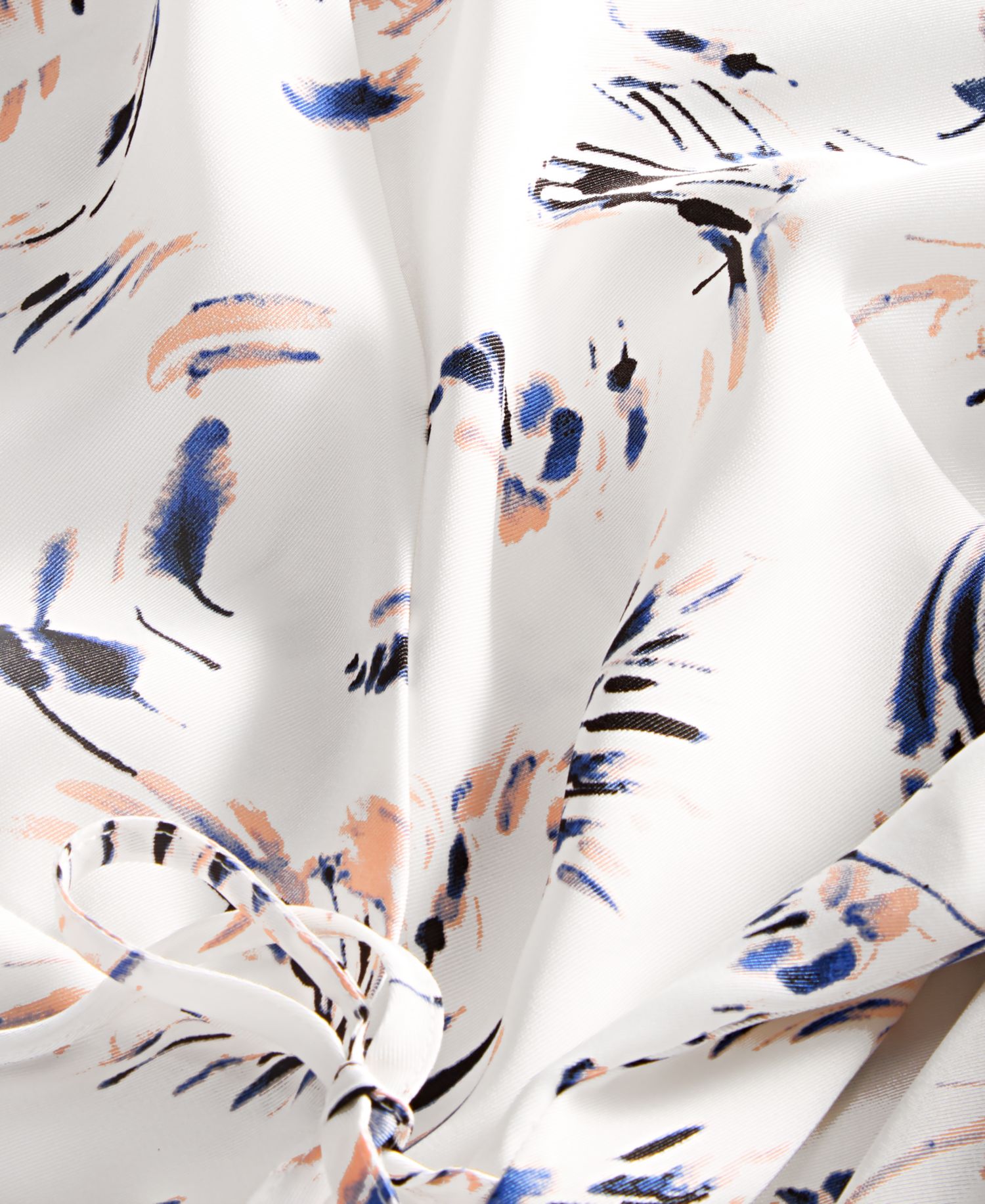 Women's Printed Blouson-Sleeve Wrap Blouse