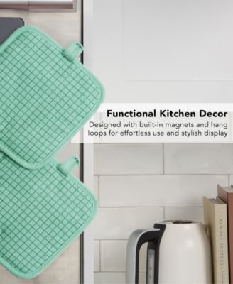 Gourmet Series Gridlines Pot Holder Set, Pack of 2