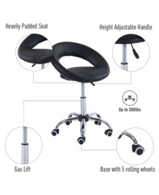 Adjustable Swivel Hydraulic Leather Salon Stool Rolling Chair,