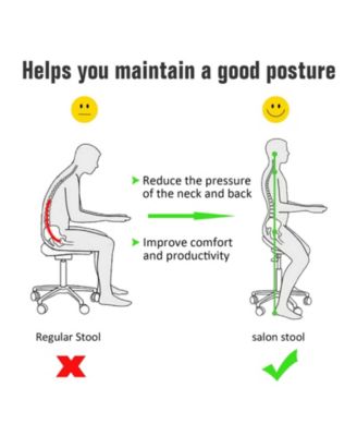 Adjustable Swivel Hydraulic Leather Salon Stool Rolling Chair,