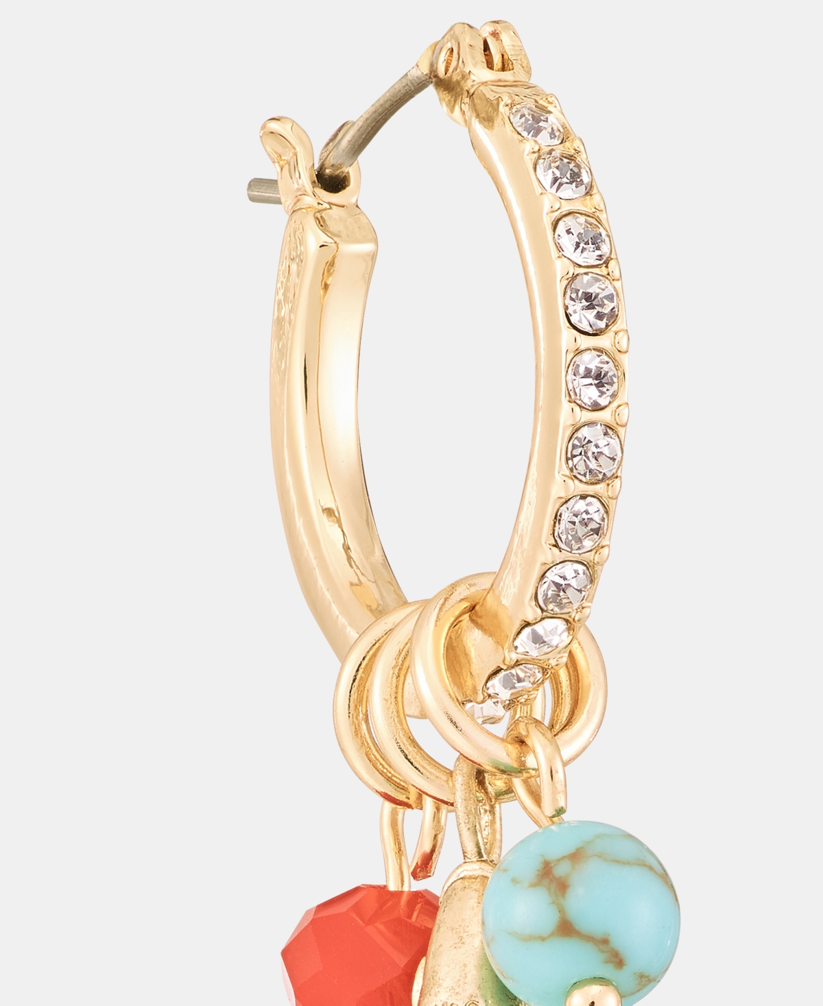 lonna & lilly Fish & Bead Charm Hoop Earrings