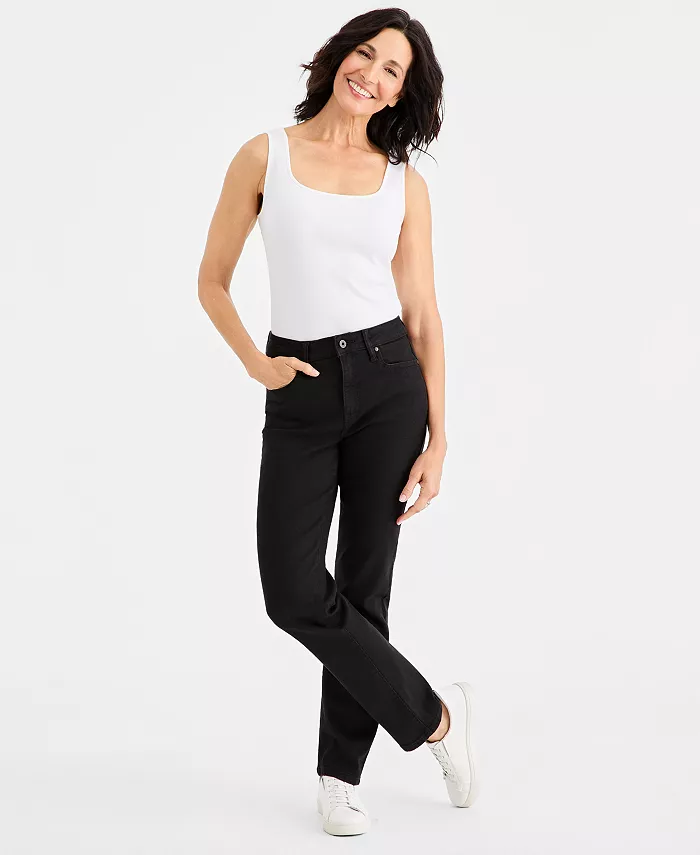 Women's High Rise Straight-Leg Jeans, Regular, Short and Long Lengths