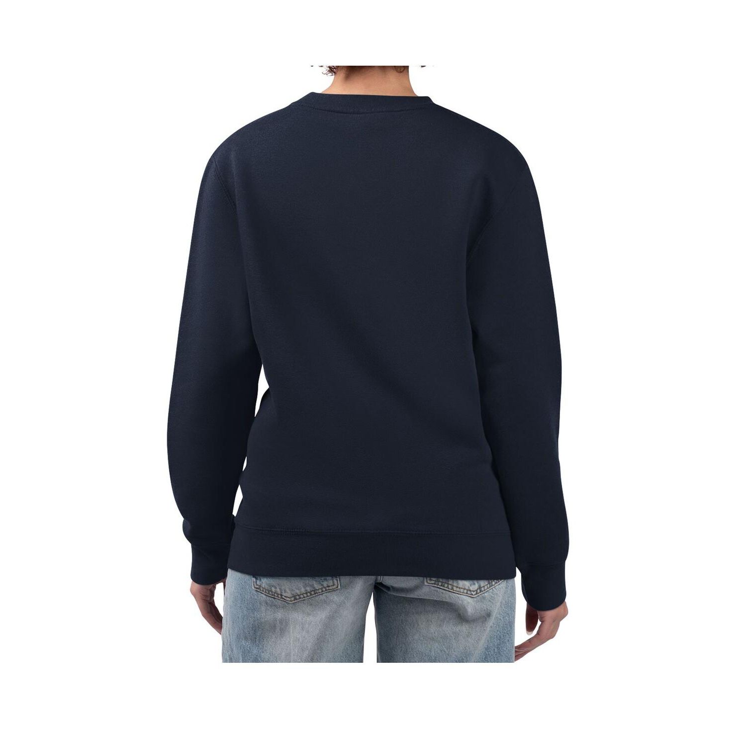 Women's Navy Denver Nuggets Large Team Logo Graphic Fleece Pullover Sweatshirt