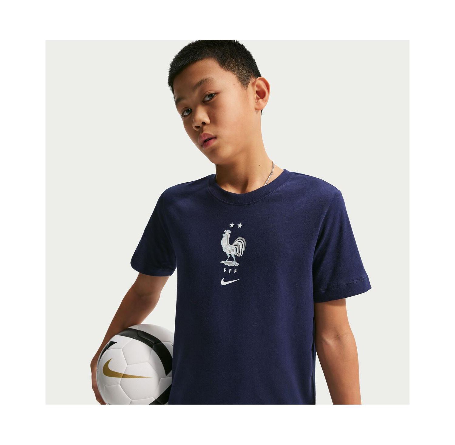 Big Boys and Girls Blue France National Team Crest T-Shirt