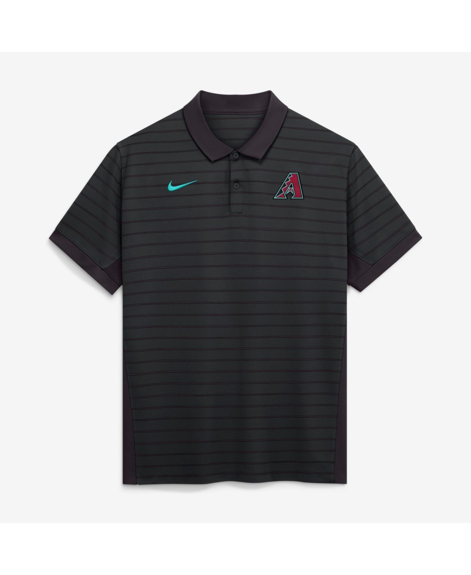 Men's Black Arizona Diamondbacks Authentic Collection Striped Victory Dri-FIT Polo Shirt