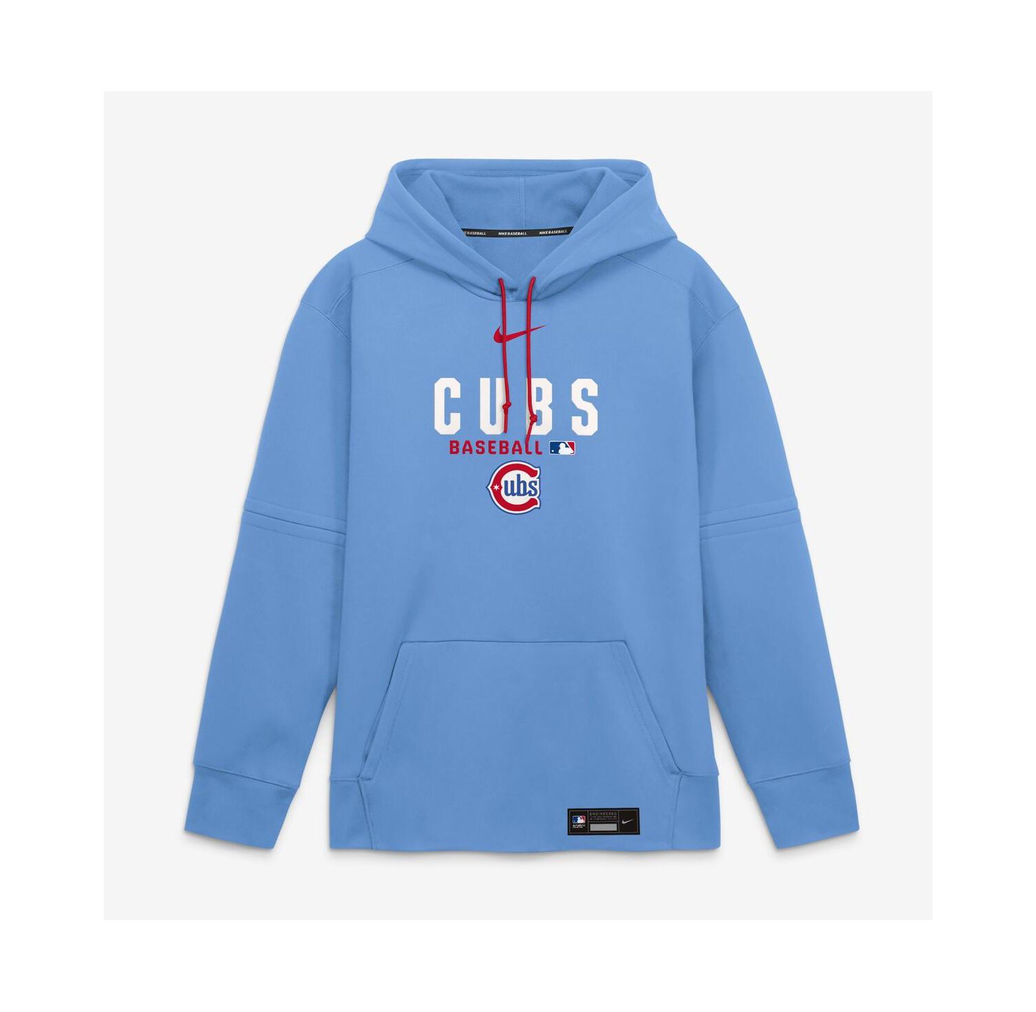 Men's Light Blue Chicago Cubs Authentic Collection Therma-FIT Hoodie
