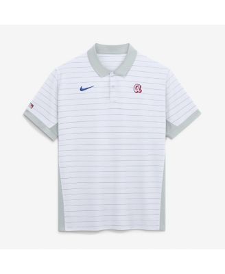 Men's Platinum Atlanta Braves 2026 City Connect Authentic Collection Striped Victory Dri-FIT Polo Shirt