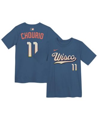 Preschool Jackson Chourio Gray Milwaukee Brewers 2026 City Connect Name & Number T-Shirt