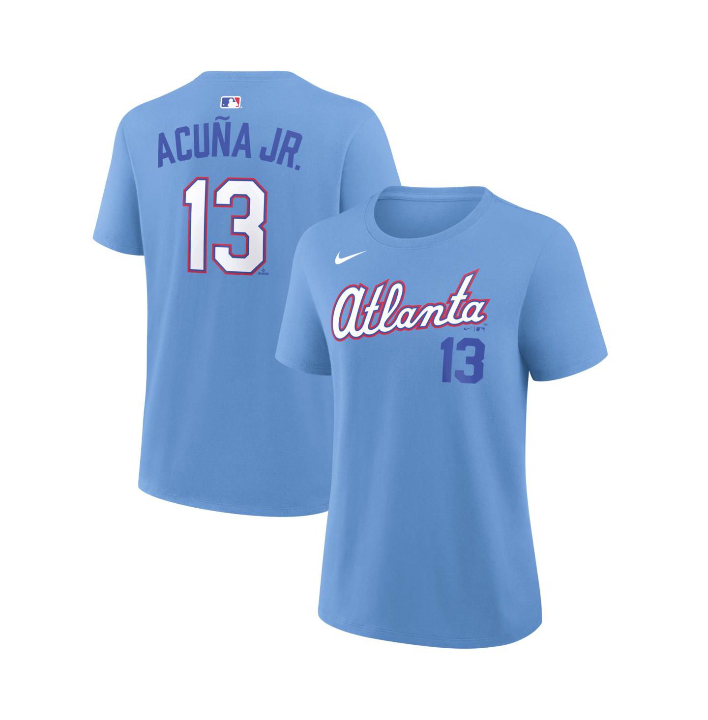 Женская футболка Nike Ronald Acuña Jr. Light Blue Atlanta Braves 2026 City Connect Name & Number — фото 1