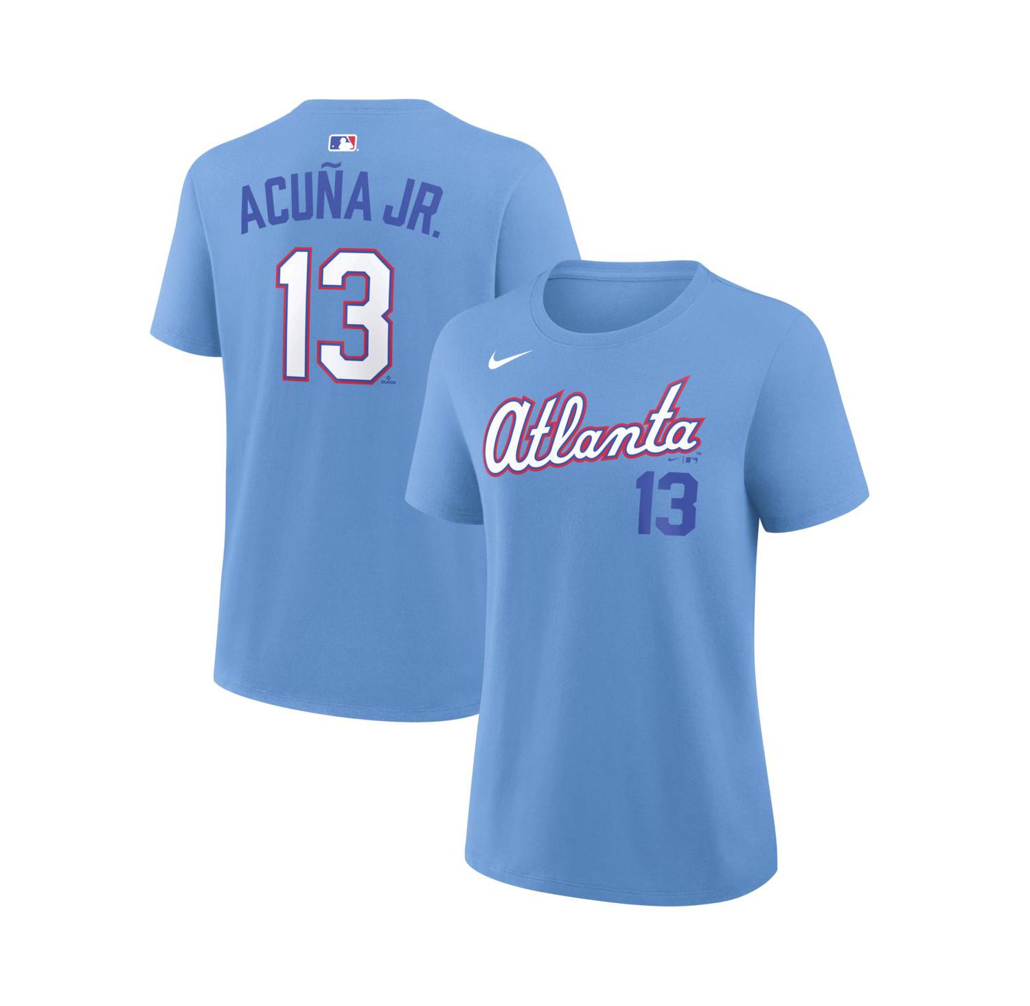 Women's Ronald Acu&ntilde;a Jr. Light Blue Atlanta Braves 2026 City Connect Name & Number T-Shirt