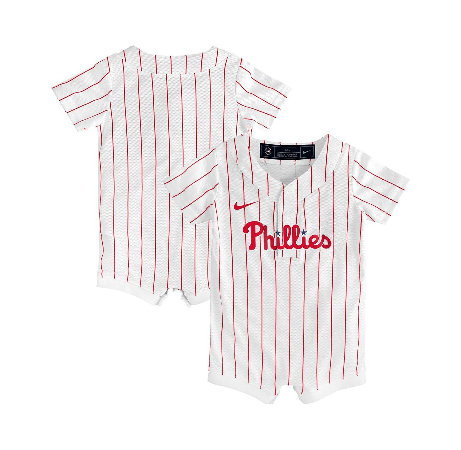 Baby Boys and Girls White Philadelphia Phillies Home Replica Romper Jersey