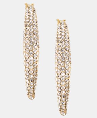 Small Pav&eacute; Hoop Earrings, 1"  