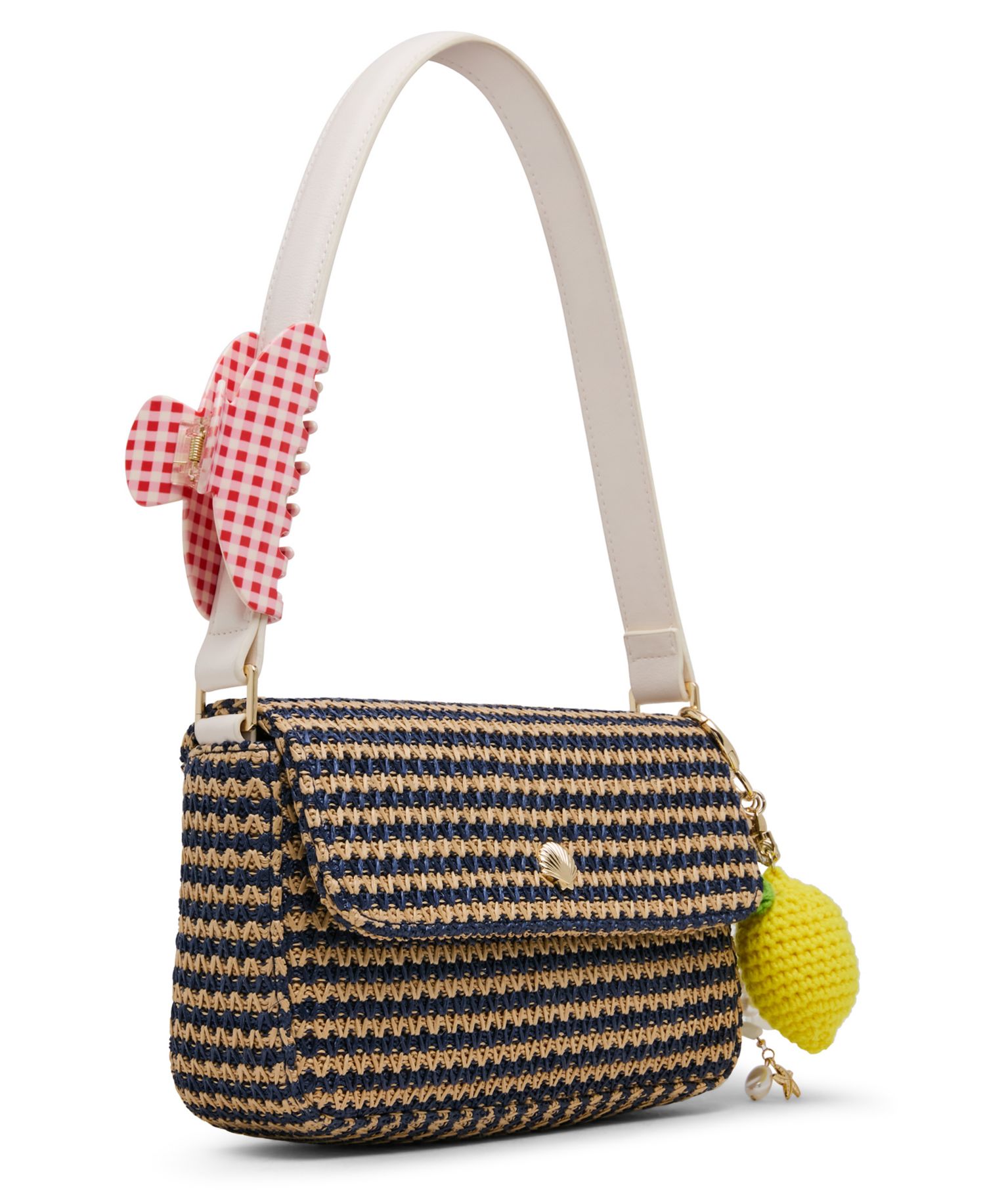 Alanna Straw Small Shoulder Handbag