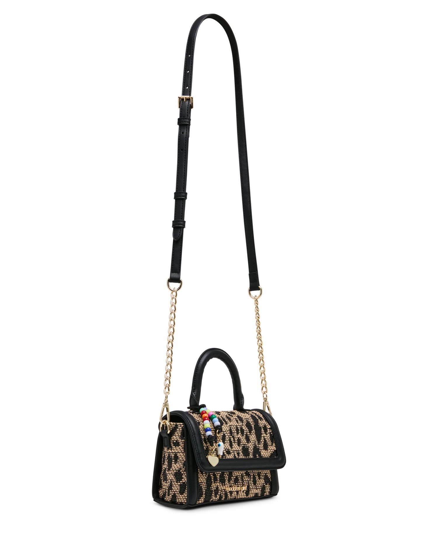 Davinas Straw Mini Top Handle Satchel Handbag