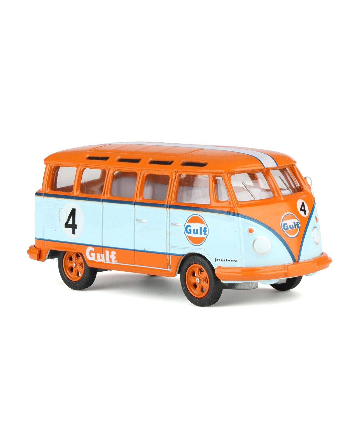 Детская игрушка Greenlight 1/64 1964 Volkswagen Samba Bus, Gulf Oil Racing 4, Club Vee-Dub Series 16, цвет: Оранжевый — фото 2