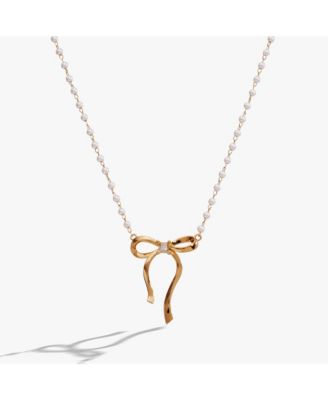 Bow Pearl Coquette Necklace