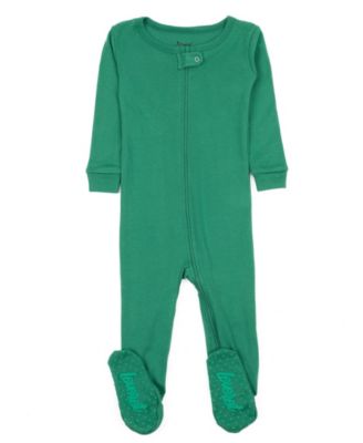 Baby Unisex Solid Color Cotton Footed One-Piece Pajamas