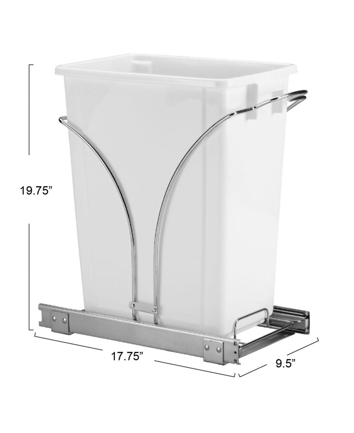 Household Essentials Glidez Steel Pull-Out Double 9 Gallon Plastic Trash Cans