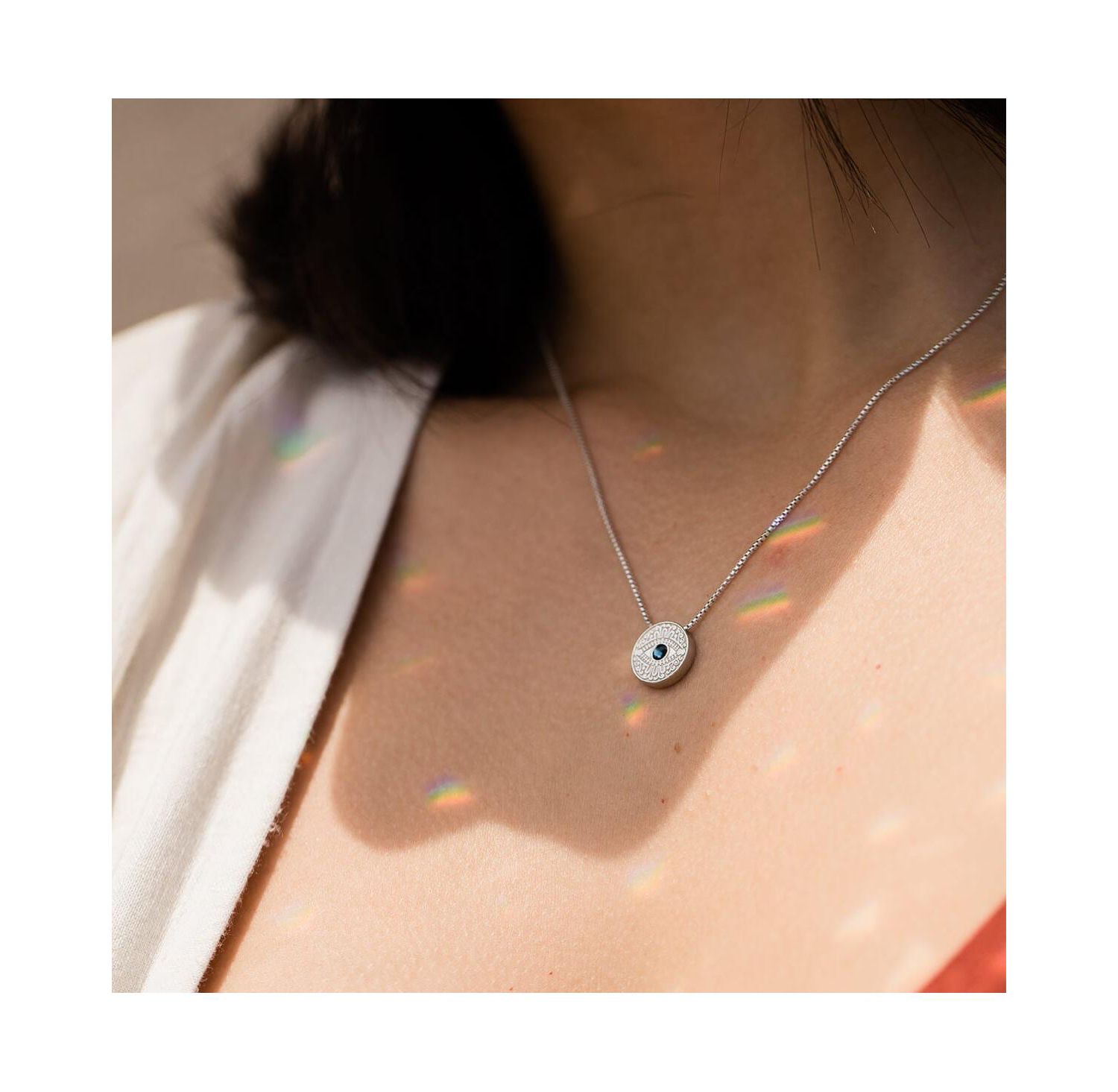 Evil Eye Crystal Charm Necklace