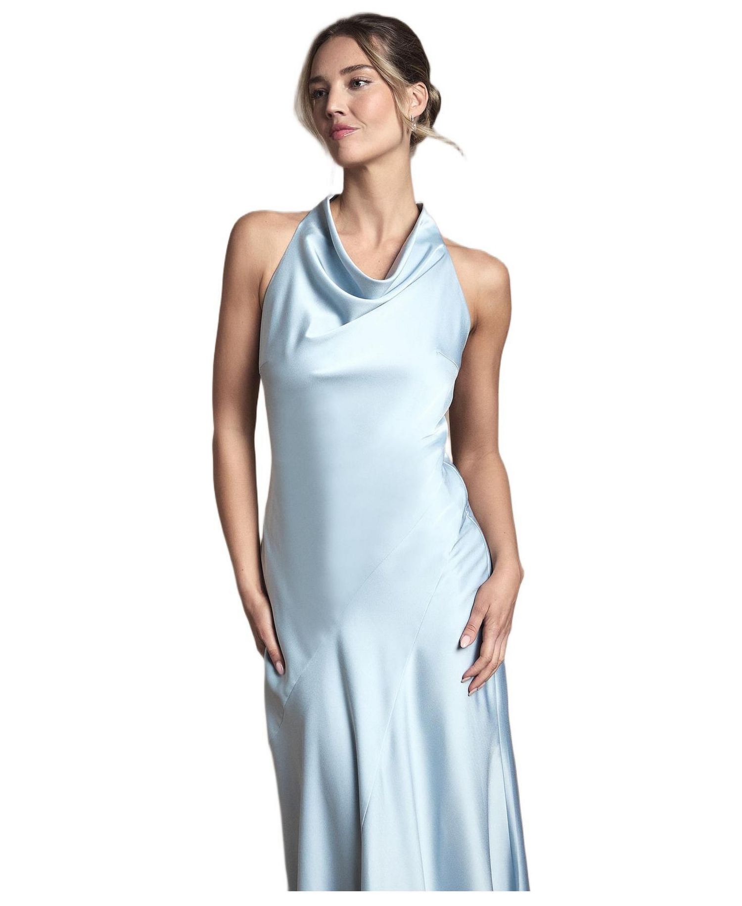 Women's Satin Maxi Bridesmaid Dress
