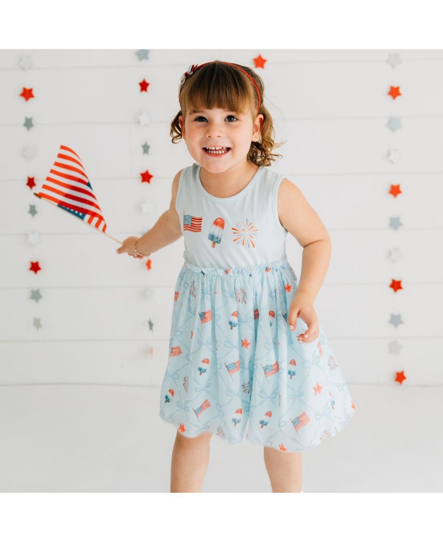 Аксессуары для волос Sweet Wink Glitter Flag Bow Headband для девочек, цвет: Красный — фото 4