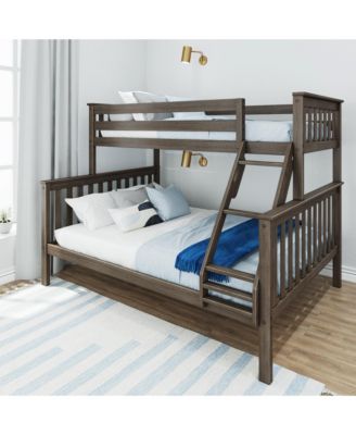 Solid Wood Twin XL over Queen Bunk Bed for Kids