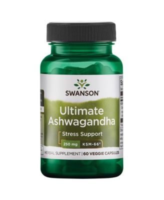 Ultimate Ashwagandha KSM-66 250 mg Healthy Stress and Relaxation, Calm Mindset, Natural Formula, 60 Veggie Caps