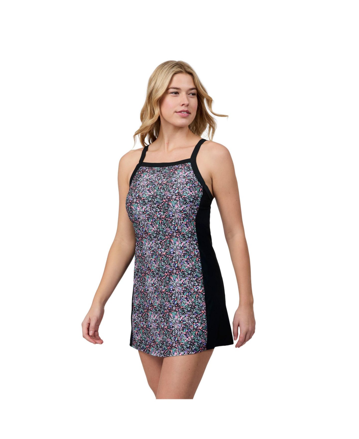 Женское платье Free Country Swim Dress with Built-in Biker Short, цвет: Bursting Blooms Spearmint — фото 2