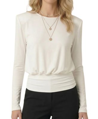 Women's Draped Open-Back Fitted-Waist Top