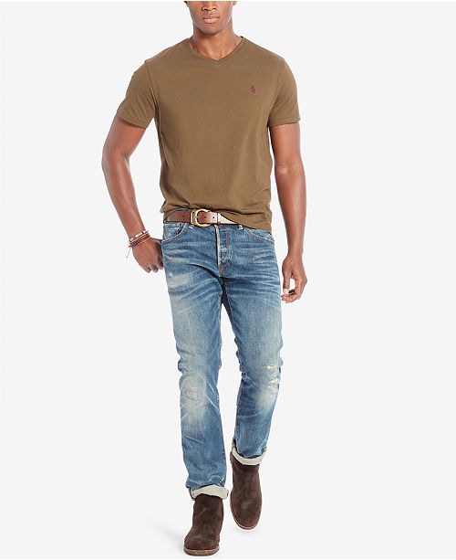 Polo Ralph Lauren Men's Relaxed-Fit Cotton Jersey V-Neck T-Shirt ...