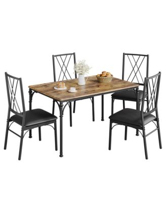 5-Piece 4-Person Farmhouse Style Dining Table Set