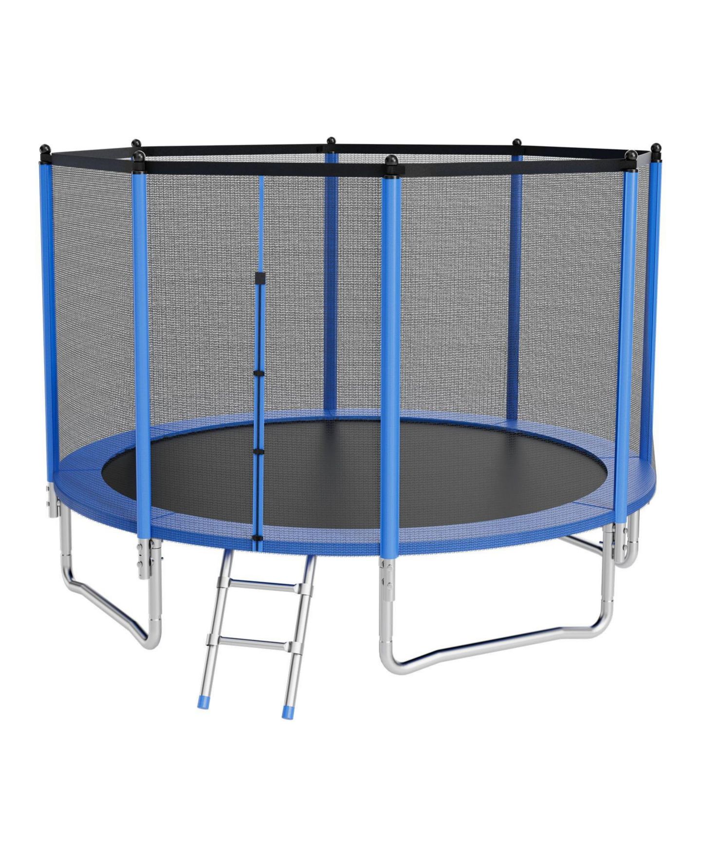 Детская игрушка Mecale 12 FT Outdoor Trampoline with Enclosure Net 400 lbs Capacity, цвет: Синий — фото 10