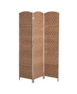 3 Panel Room Divider, 6FT Tall Folding Privacy Screen, Freestanding Hand-Woven Partition, for Bedroom Home Office, No Assembly Required