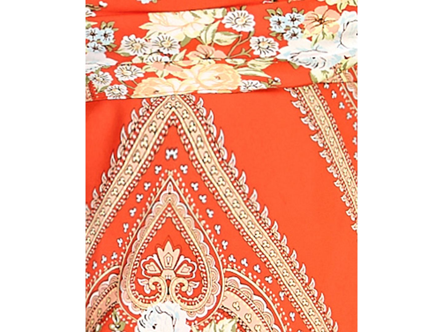 Женское платье SENI & CADE Junior's Satin Scarf Printed Cowl Neck, цвет: Оранжевый / Разноцветный — фото 5