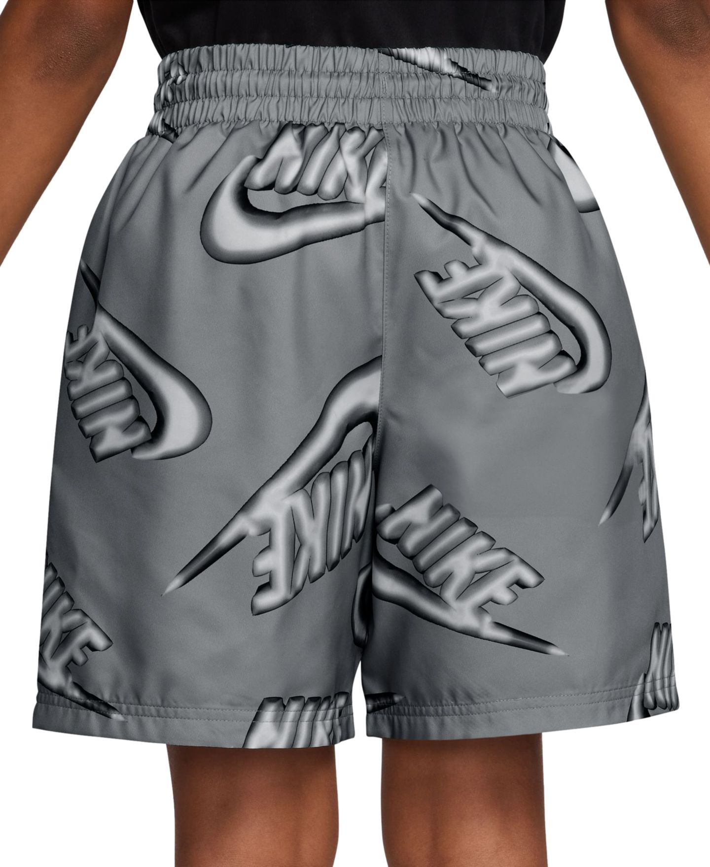 Шорты Nike Sportswear Club Woven Shorts для мальчиков, цвет: Дымчатый серый / Белый — фото 4