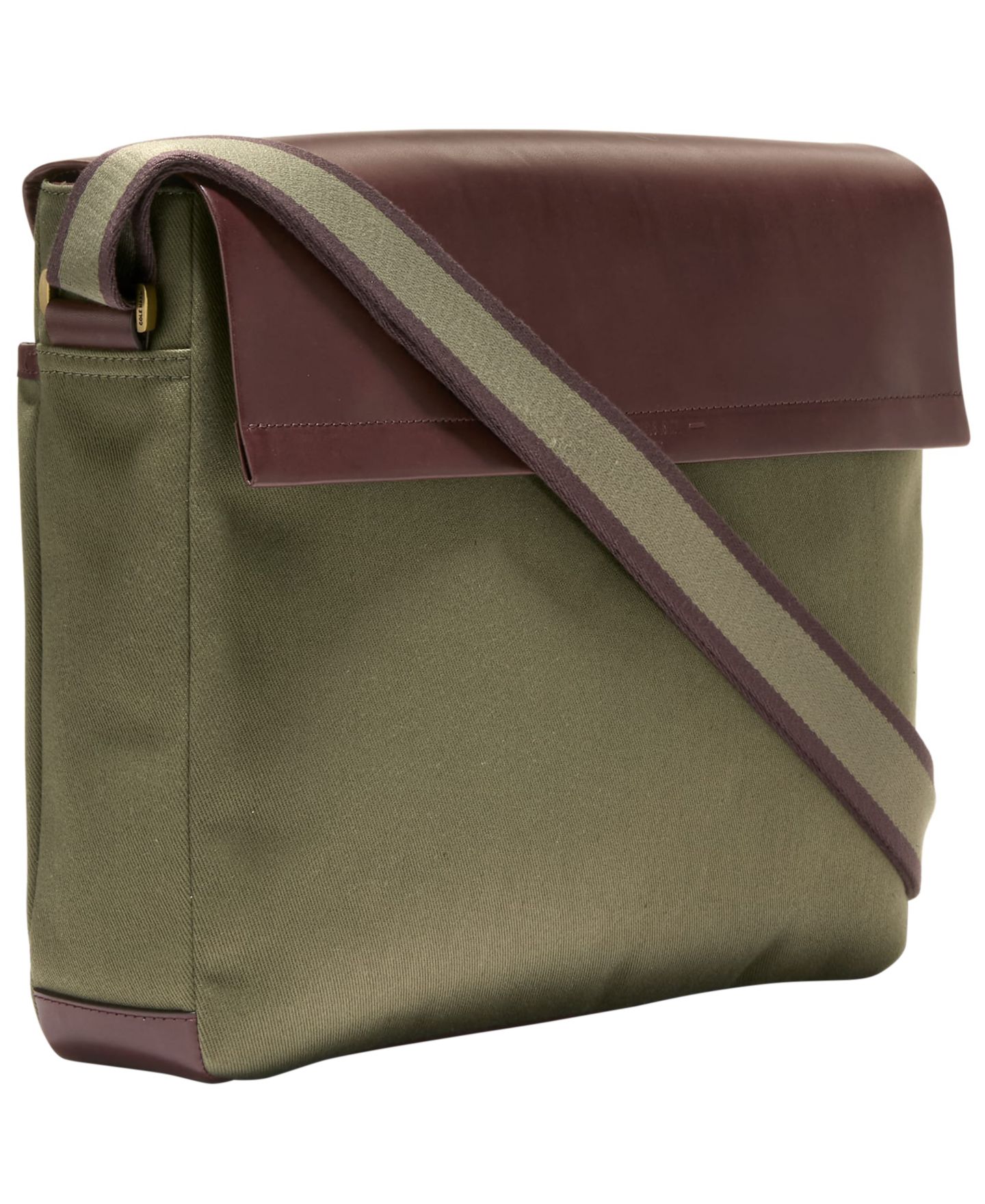 Мужская сумка Cole Haan Judson Brushed Twill Messenger, цвет: Тёмный зелёный — фото 4