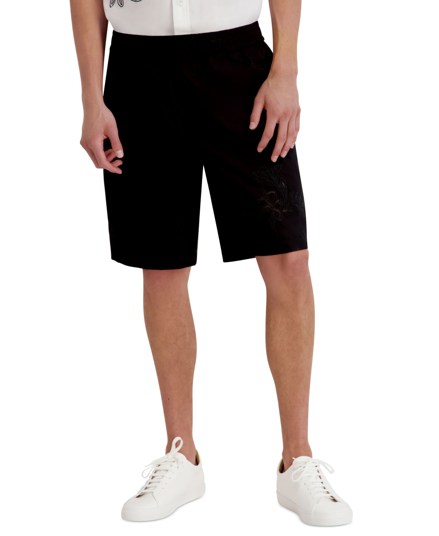 Men's Laser Cut Embroidered Flower Shorts