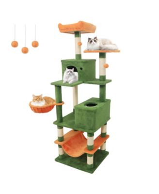 Cat Tree 66 inch with 2 Condos and Sisal Scratching Posts