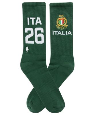 Men's Embroidered Country Italia Crew Socks