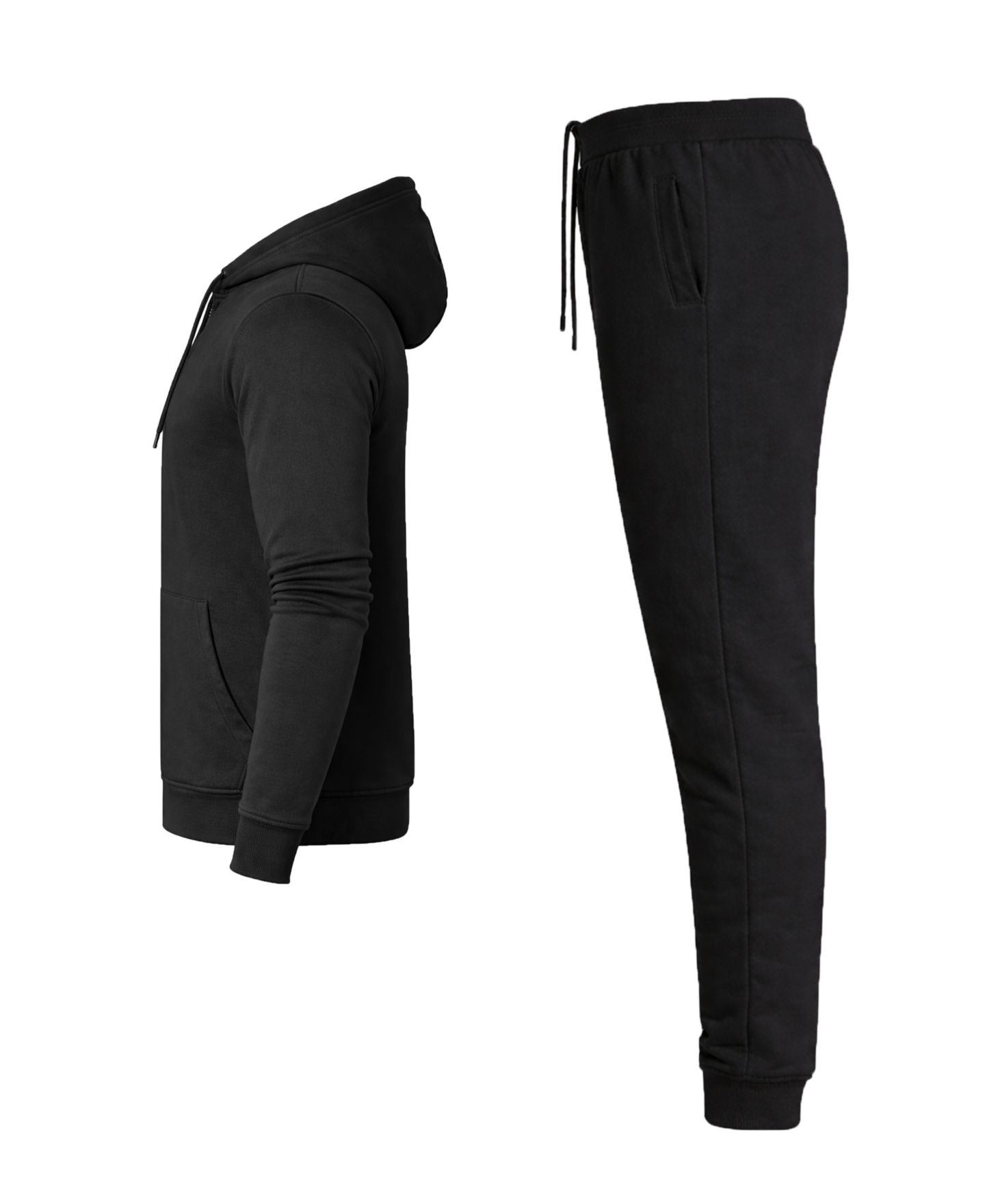 Мужской комплект Blu Rock French Terry Zip-Up Hoodie and Joggers, 2-Piece Set, цвет: Чёрный — фото 3